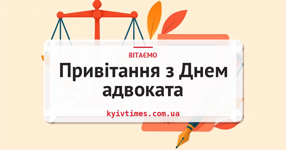 Привітання з Днем адвоката — листівка з підписом