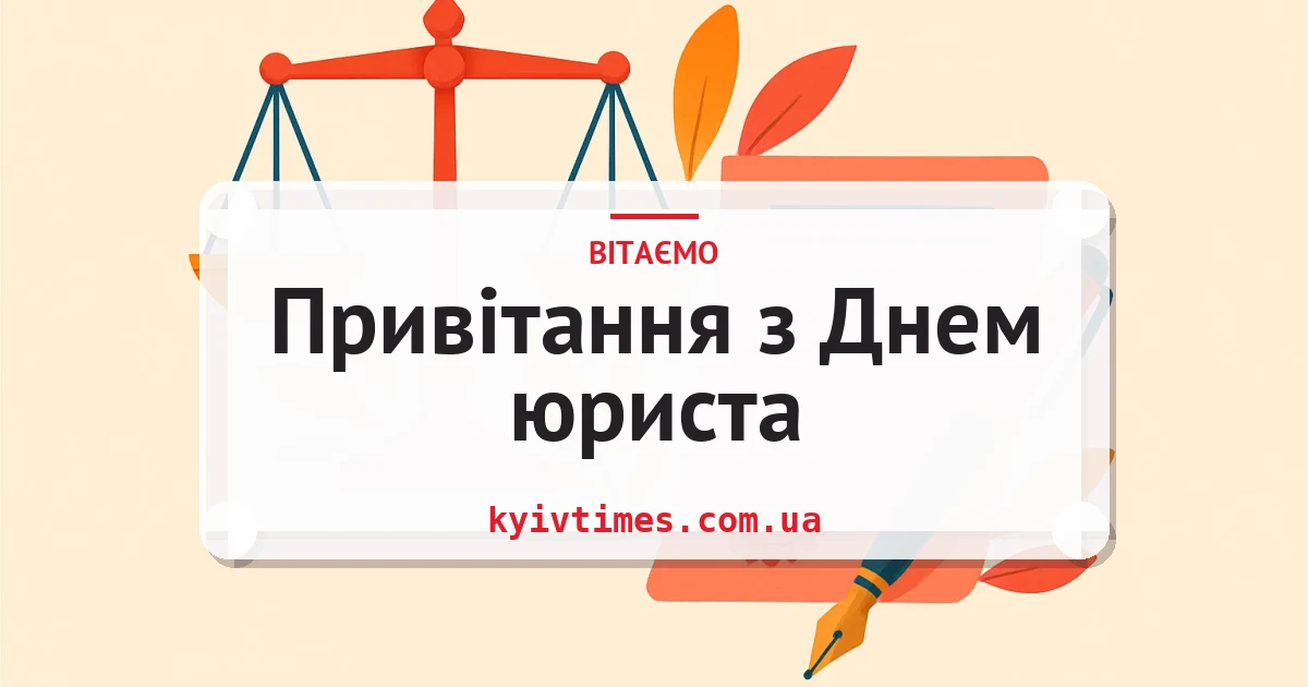 Привітання з Днем юриста — листівка з підписом
