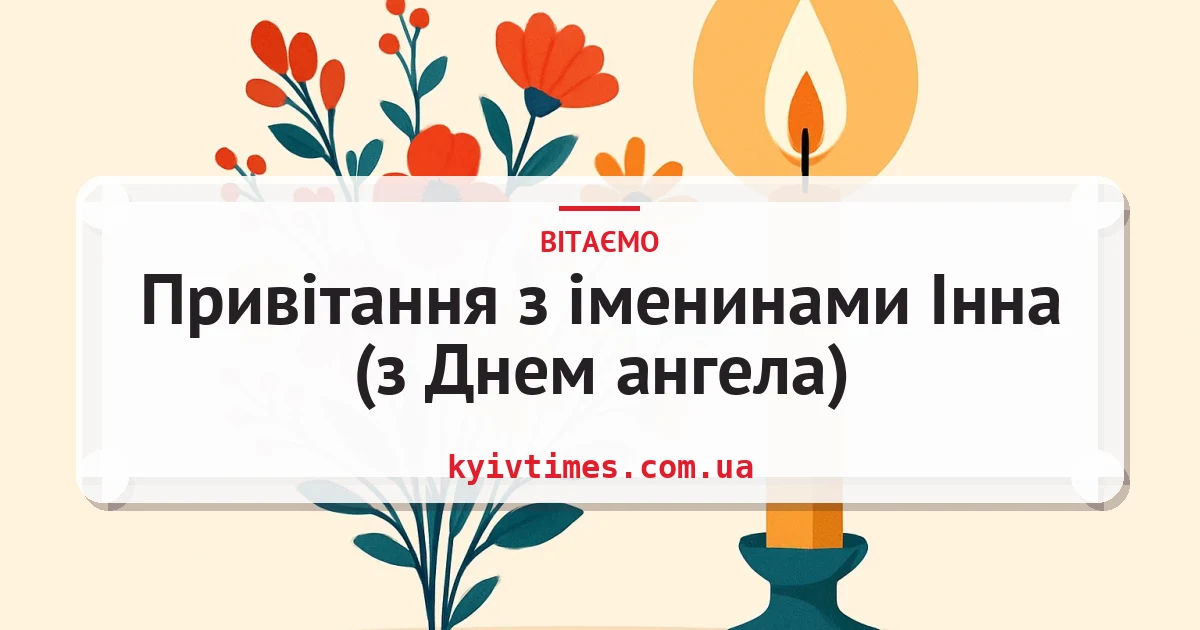 Привітання з іменинами Інна (з Днем ангела) — листівка з підписом